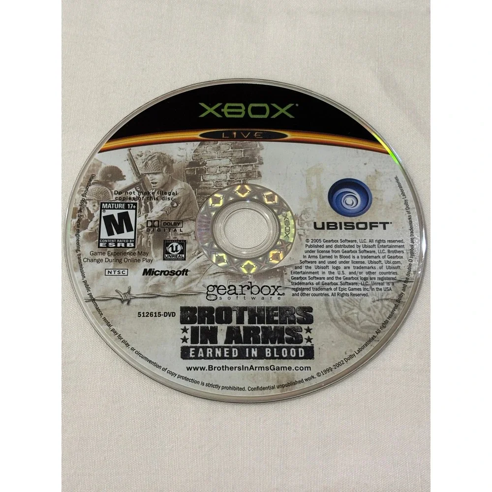 Xbox Brothers in Arms Earned in Blood Video Game Disc Complete CIB‎ *No Booklet*